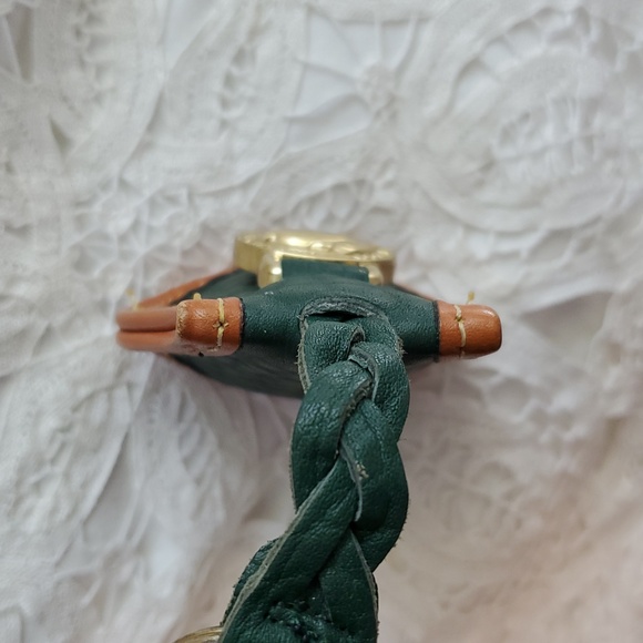 Dooney & Bourke Ivy Green and British Tan Leather Key Chain Holder - Picture 12 of 15